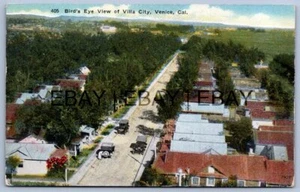 Venice, CA - Bird's Eye View of Villa City, Street Lined with Cottages - Picture 1 of 2