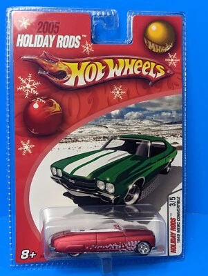 Hot Wheels 2005 Holiday Rods 1949 Merc Convertible Red 3/5 - Image 1 of 4