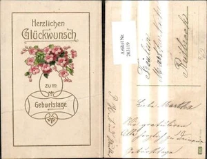 203119,Geburtstag Präge Ak Blumen Goldverzierung - Bild 1 von 1