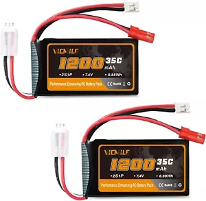 AXIAL SCX24 UPGRADED BATTERY & ESC ADAPTER 1200mAh 2S 7.4V 35C-70C LIPO 1/24 x2 - Picture 1 of 1