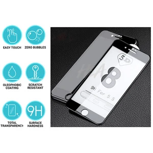  Für Apple iPhone 7/8 Plus Vollkleber 5D Hartglas Displayschutzfolie - schwarz - Bild 1 von 12