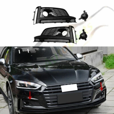 Cubierta de luz antiniebla delantera izquierda+derecha negra brillante con batería para Audi A5 S5 Coupé S5 Sportback Foto 1 de 4