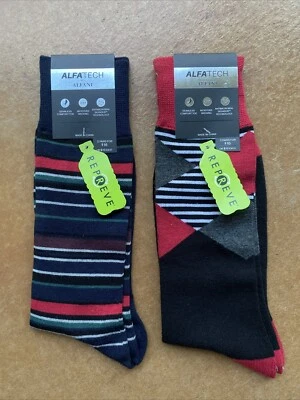 Nuevo paquete de 2 calcetines de vestir negros ALFANI para hombre, talla de zapato 7-12, calcetín talla 10-13 Foto 1 de 2