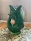 vintage dartmouth green glug jug gluggle jug 24cm