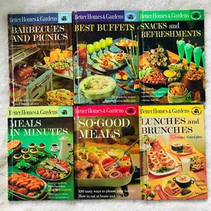 VTG BETTER HOMES AND GARDENS HB Cookbook Lot of 6 Barbecue, Buffet, Snack (1963) - Foto 1 di 18