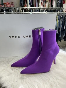 Good American Damenstiefel 8,5 lila Neopren hoher Ständer spitz zulaufend neu im Karton - Bild 1 von 9