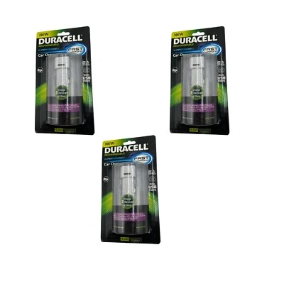QTY 3 Duracell PRO209 Dual USB 2.1 Amp Car Charger For iPod iPhone iPad Samsung - Image 1 of 4