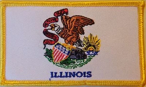 ILLINOIS STATE FLAG PATCH - EMBROIDERED VEST PATCH - NEW - Picture 1 of 1