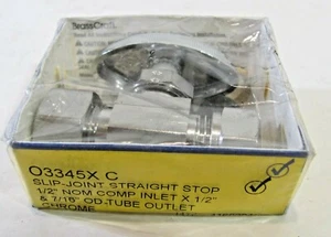 Brasscraft O3345X 1/2" entrada nominal x 1/2 o 7/16 pulgadas salida OD cromo tope recto - Imagen 1 de 1