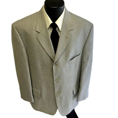 Pierre Cardin Men SILVER Gray Sport Coat 3 Btn Jacket Rayon Blend MODERN Blazer - Image 1 of 4