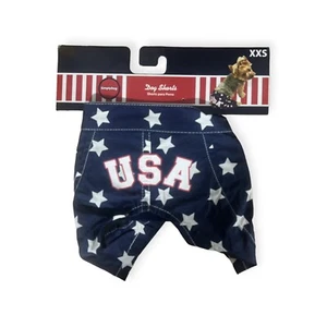 USA DOG FLAG SHORTS SIZE XS 4TH OF JULY - Picture 1 of 2