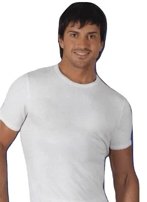 3pz Maglia Intima Uomo Cotone Maglia Girocollo Fresco Cotone Manica Corta tshirt - Immagine 1 di 4