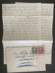 1918 Chicago IL USA Returned To Sender Cover To Camp Mills NY With Letter - Picture 1 of 4