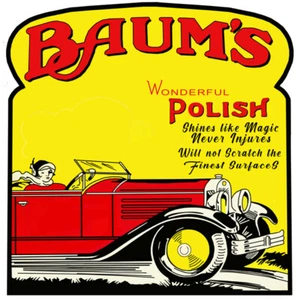 Maravilloso letrero de metal pulido recortado Baums 16x16 - Imagen 1 de 1