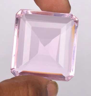 AAA+ Large Baby Pink Topaz 62.15 Ct. Square Cut Loose Gemstone Gift for Birthday - Image 1 of 4