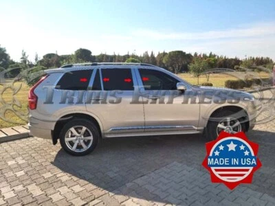 Cubierta de puerta de acero inoxidable con poste de pilar cromado de 8 piezas Volvo XC90 2015-2025 Foto 1 de 4