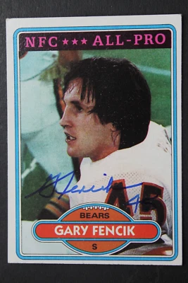 Gary Fencik Chicago Bears Autographed 1980 Topps #380 Signed Football Card YALE - Image 1 of 3