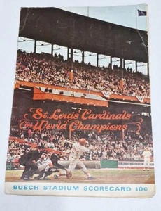 1965 Cardinals vs Houston Scorecard Busch Stadium Sportman's Park - Picture 1 of 3