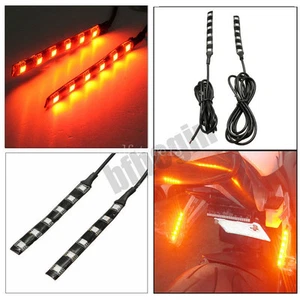 Luz trasera de freno de tira integrada ámbar señal de giro flexible 6 LED para motocicleta - Imagen 1 de 8