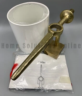 Aplique Pottery Barn Easton de hierro forjado con tono de lino blanco latón 18" H #W108 Foto 1 de 4