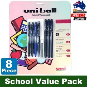 Uni-ball 8 Piece School Value Pack Pen Pencil Jetstream Shalaku S Laknock Leads - Picture 1 of 9