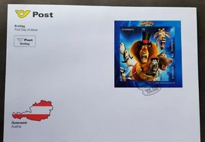 [SJ] Austria Cartoon Animation Madagascar 2012 (FDC *puzzle stamp *odd shape - Picture 1 of 5