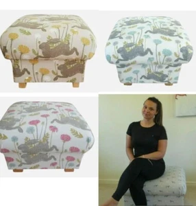Storage Footstools Pouffes Footstalls March Hares Rabbits Animals Rabbits Floral - Picture 1 of 34