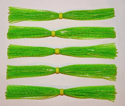 (5) Faldas Spinnerbait de silicona señuelos D&J (lima/gráfico. Brillo) Pesca de lubina NUEVO Foto 1 de 3