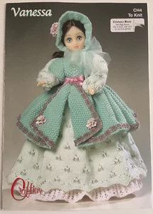 Craftime STRICKMUSTER Vanessa 15" Puppe elegantes Kleid Outfit Jacke CH4 - Bild 1 von 8