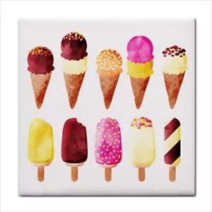 Ceramic Tile Ice Cream Cones Kitchen Art Backsplash Border Accent - Picture 1 of 2