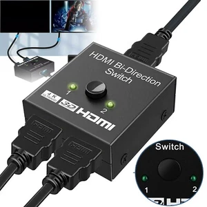 1080P Ultra HD Bi-Direction 4K 2-Port HDMI Splitter Switcher Box Hub HDCP AUS - Picture 1 of 11
