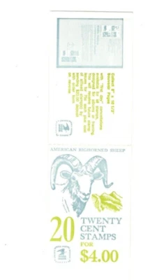 US #1949A  20 cent Big Horn Sheep Booklet of 20 stamps - Image 1 of 2