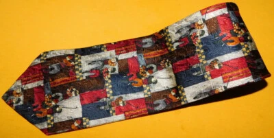 ERMENEGILDO ZEGNA MADE IN ITALY MULTI COLOR GOLF THEME TIE - DESIGNER TIES. - Image 1 of 3