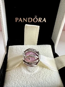 Pandora SSilver NATURE'S RADIANCE Pink & Clear CZ Charm #791969PCZ Authentic - Picture 1 of 24