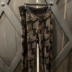 Johnny Was Zuri Velour Jogginghose Damen Butterfly Multicolor Damen Gr. XL Neu mit Etikett - Bild 1 von 7