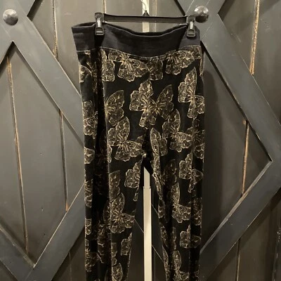 Calça de Moletom Johnny Was Zuri Velour Feminina’Butterfly Multicolorida Feminina Tamanho GG Nova Com Etiqueta - Imagem 1 de 4