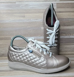Munro Emmie Womens Size 8N Sneakers Shoes Metallic Taupe Leather Lace Up Comfort - Picture 1 of 11