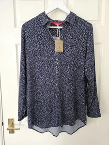 Joules Elvina Shirt Star Pattern Size 10 Navy Long Sleeves New With Tags - Picture 1 of 13