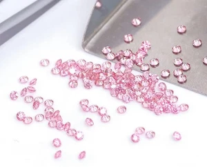 3mm Round Cut Pink Lab Grown Diamonds Set of 10 VVS1 Small Loose Stones - Picture 1 of 2