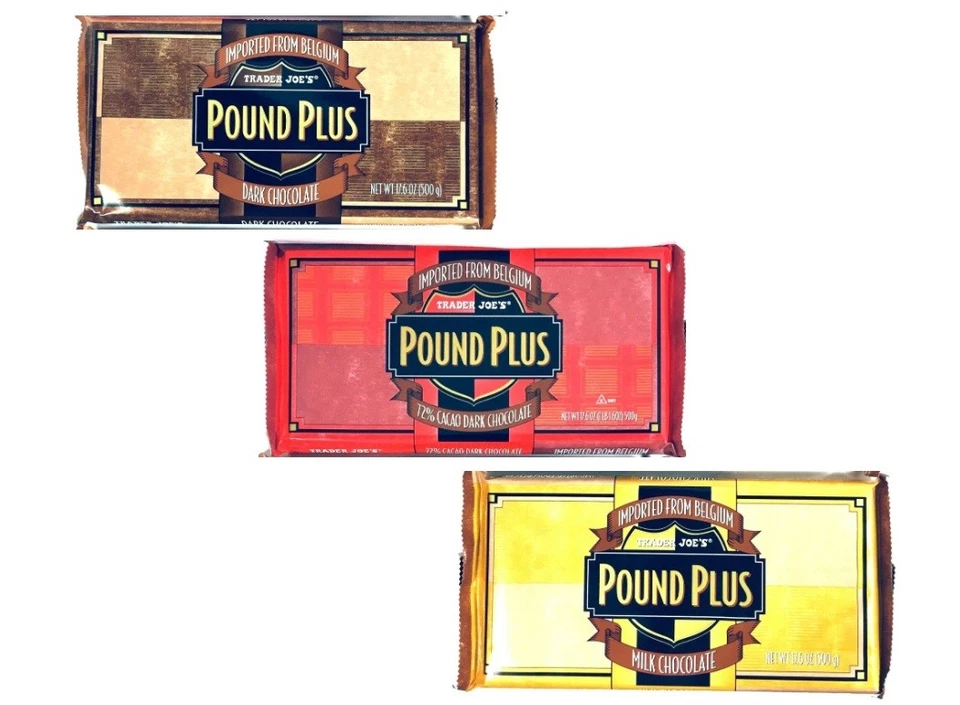 New Trader Joe's Pound Plus Bar 72% Cacao Dark-Milk Chocolate-Dark/Belgium Bars - Image 1 of 1
