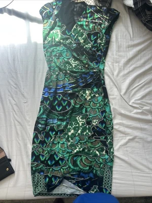 Vestido Roberto Cavalli Mujer Verde y Azul Talla 38 Foto 1 de 3