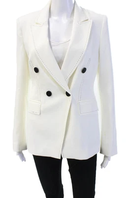 Elie Tahari Women White Collared Button Blazer Long Sleeve Size XS - Image 1 of 4