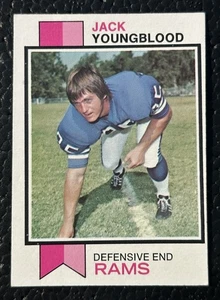 1973 Topps Jack Youngblood Los Angeles Rams HOFer ROOKIE Football Card #343 quasi nuova - Foto 1 di 2