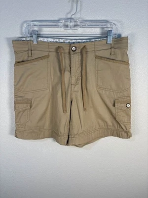 Lee Soft Womens Cargo Shorts Size 12 Med Tan Straight Leg Stretch - Image 1 of 4