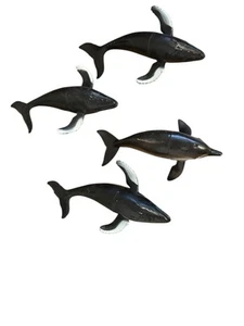 Lot of 4 Sea Animals Life PVC Plastic Whales Dolphin - Picture 1 of 20