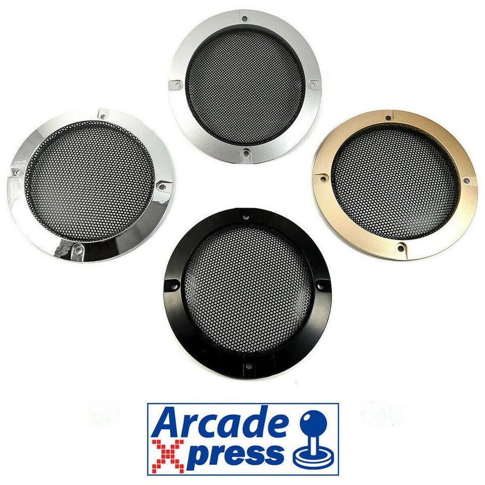 123mm Lautsprechergrill Kühlergrill Arcade Machine Cabinet Bartop Schwarz Chrom - Bild 1 von 1