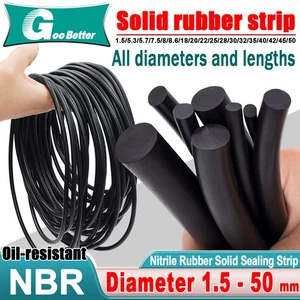 Nitrile Rubber Solid Sealing Strip Rod Round Bar Ø 1-50mm Elastic Oil-resistance - Picture 1 of 24