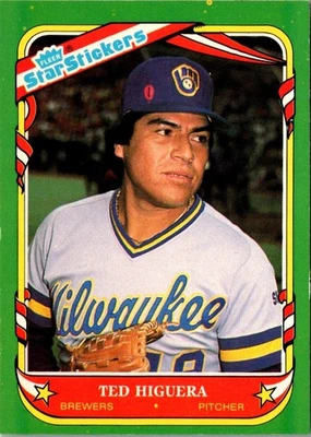 1987 Fleer Star Stickers Ted Higuera #60 Milwaukee Brewers Baseball Card - Image 1 of 2