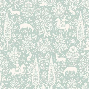 Wald Floral Tapete Salbei Grün Blumen Wildtiere Tier Floral Hirsch Krone - Bild 1 von 12