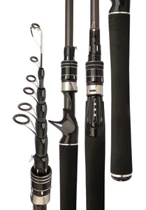 Cañas de pescar telescópicas caña de fundir giratoria fibra de carbono caña lubina ultra ligera - Imagen 1 de 33